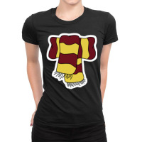 Red And Yellow Stripey Scarf Ladies Fitted T-shirt | Artistshot