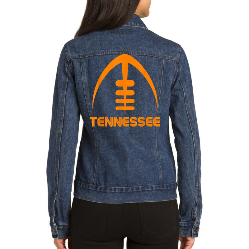 Retro Tennessee Tn Orange Vintage Design Classic T Ladies Denim Jacket by hended | Artistshot