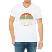 Hood Canal Woman On Sup Girl Retro Vintage Style P V-neck Tee | Artistshot