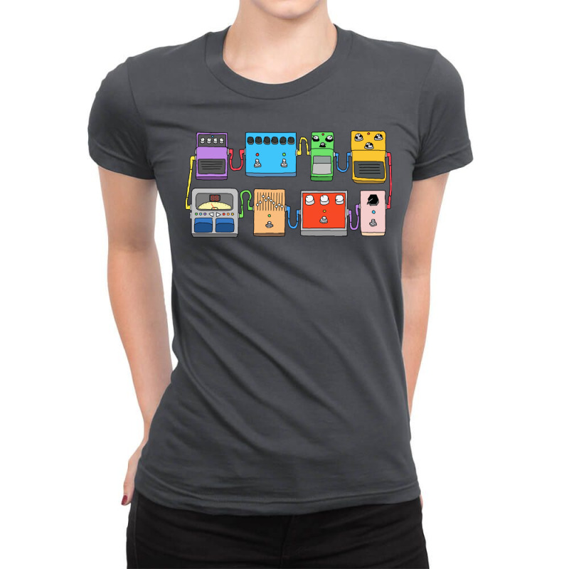 Guitar Pedals Recording Studio Engineer Guitarist Ladies Fitted T-Shirt by clemontaingm | Artistshot