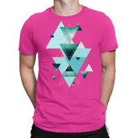 Geometric Triangle Compilation In Teal T-shirt | Artistshot