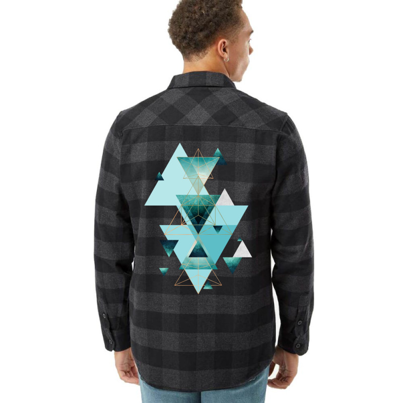 Geometric Triangle Compilation In Teal Flannel Shirt | Artistshot