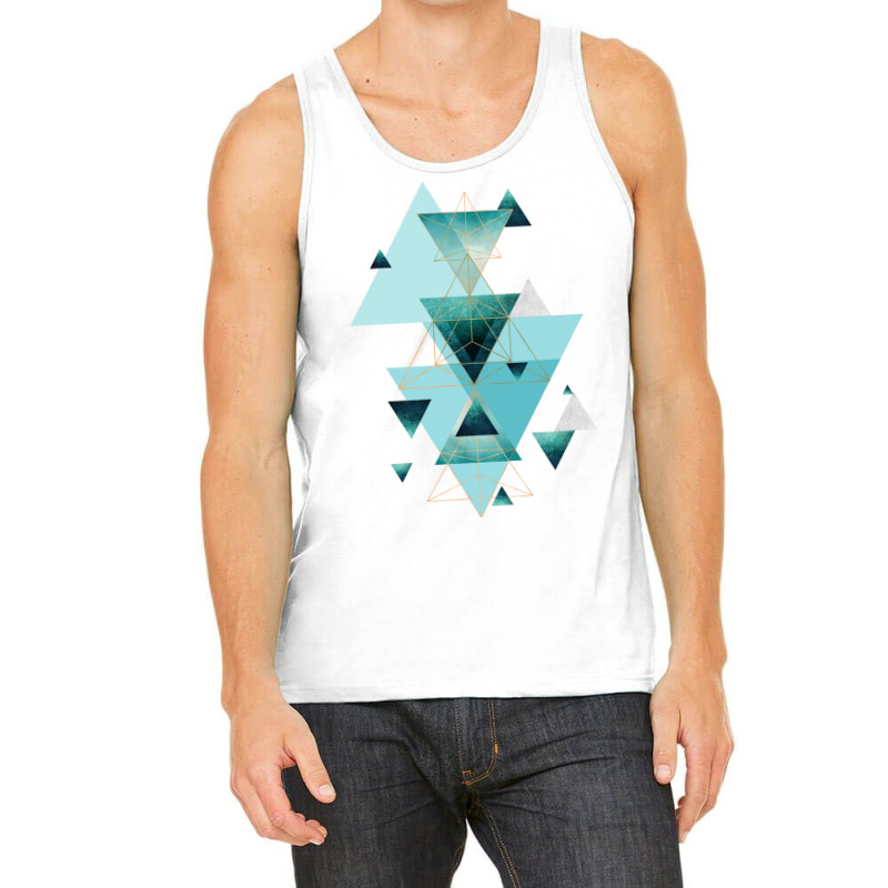 Geometric Triangle Compilation In Teal Tank Top | Artistshot