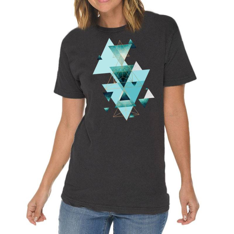 Geometric Triangle Compilation In Teal Vintage T-shirt | Artistshot