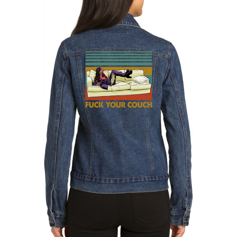 Fuck Your Couch Retro Style Ladies Denim Jacket by weslervagas2 | Artistshot