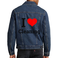 I Love Cleaning   Funny Cleaning Tank Top Men Denim Jacket | Artistshot