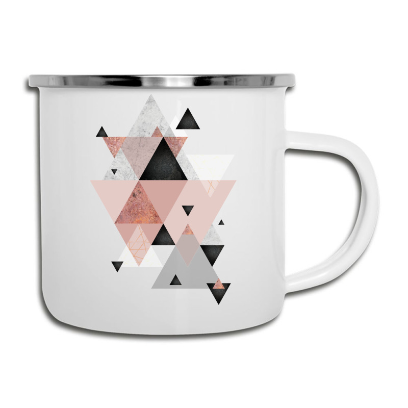 Geometric Compilation In Rose Gold And Blush Pink Camper Cup | Artistshot