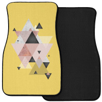 Geometric Compilation In Rose Gold And Blush Pink Front Car Mat | Artistshot