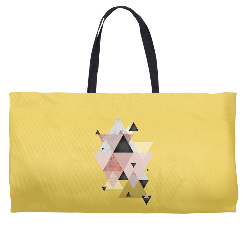 Geometric Compilation In Rose Gold And Blush Pink Weekender Totes | Artistshot