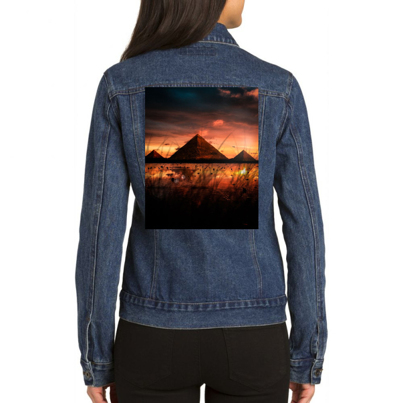 Pyramids Ladies Denim Jacket by omerpsd | Artistshot