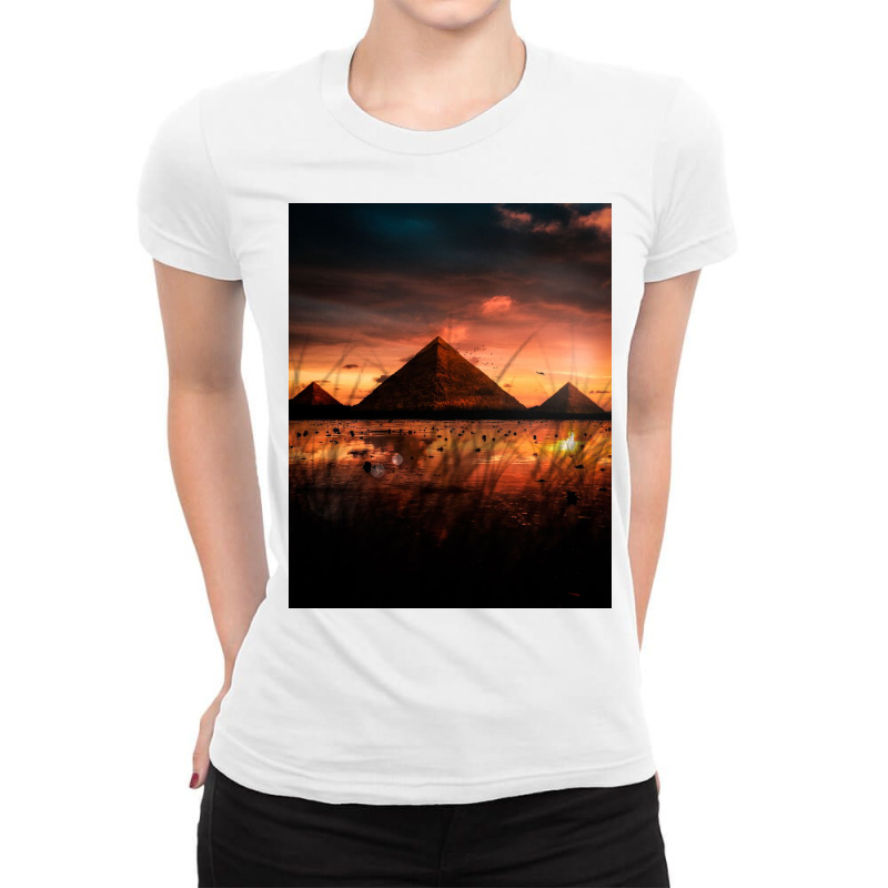 Pyramids Ladies Fitted T-Shirt by omerpsd | Artistshot