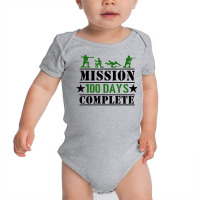 Mission 100 Days Of School Complete Boy Soldier St Baby Bodysuit | Artistshot