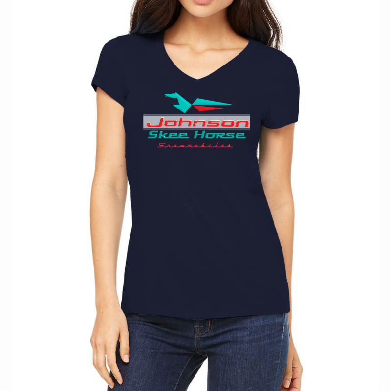 Johnson Skee Horse Vintage Snomobiles Women's V-Neck T-Shirt by filesphomp | Artistshot