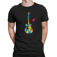 Color Puzzle Semi Hollow Electric Guitar Silhouett T-shirt | Artistshot