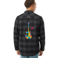 Color Puzzle Semi Hollow Electric Guitar Silhouett Flannel Shirt | Artistshot