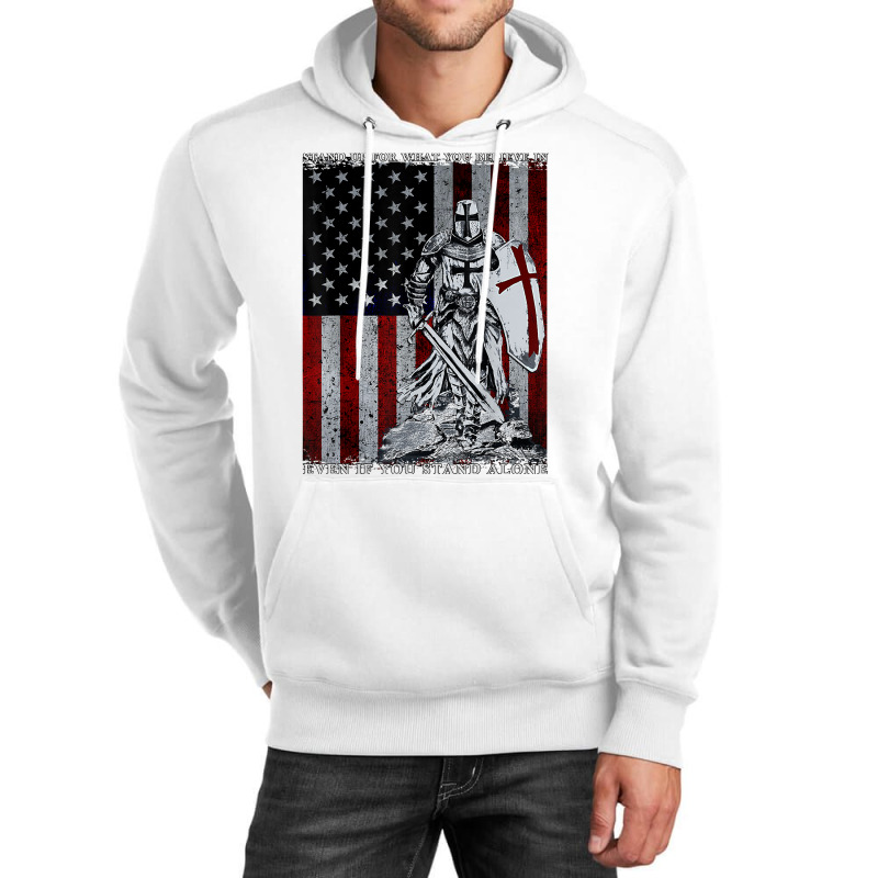 Knight Templar American Flag Crusader T Shirt Unisex Hoodie | Artistshot