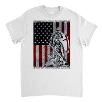 Knight Templar American Flag Crusader T Shirt Classic T-shirt | Artistshot