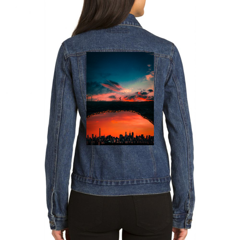 Alone Man Ladies Denim Jacket by omerpsd | Artistshot