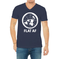 Flat Af Flat Earth Society V-neck Tee | Artistshot