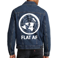 Flat Af Flat Earth Society Men Denim Jacket | Artistshot