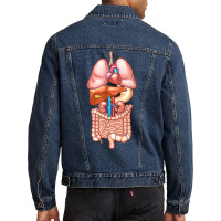 Halloween T Shirt Internal Organ Diagram Anatomy Men Denim Jacket | Artistshot