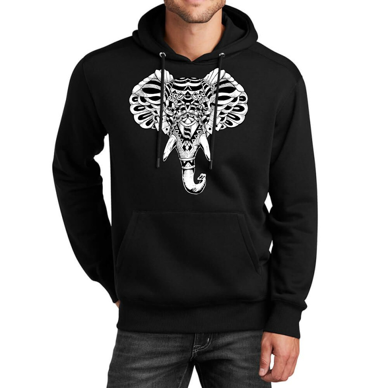 Elephant Ornate Unisex Hoodie by polkam design | Artistshot