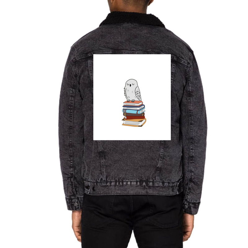 Magic Owl On Books 29 Unisex Sherpa-Lined Denim Jacket by koromaqazit | Artistshot