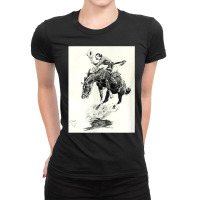 Rodeo Cowgirl Riding Bucking Horse T Shirt Ladies Fitted T-shirt | Artistshot