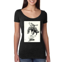 Rodeo Cowgirl Riding Bucking Horse T Shirt Women's Triblend Scoop T-shirt | Artistshot