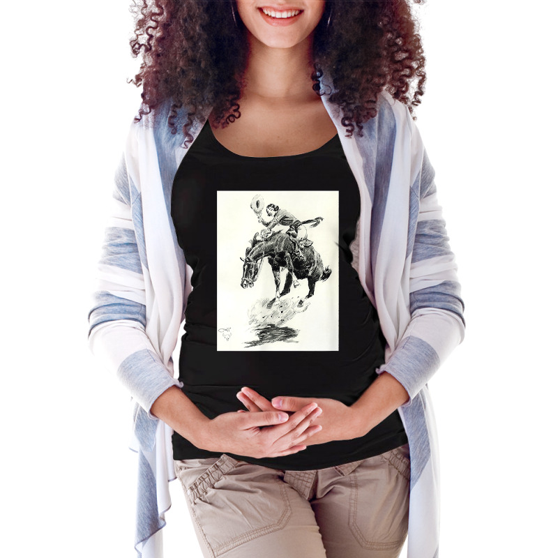 Rodeo Cowgirl Riding Bucking Horse T Shirt Maternity Scoop Neck T-shirt by corindu | Artistshot