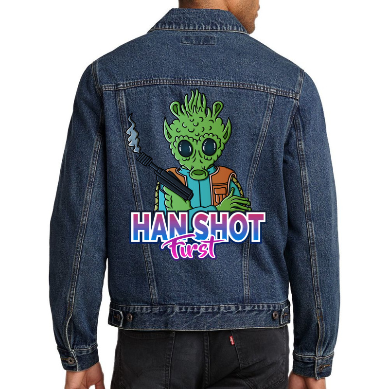 Han Shot First! Men Denim Jacket by luelfeninao | Artistshot