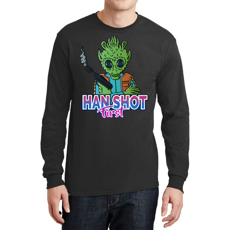 Han Shot First! Long Sleeve Shirts by luelfeninao | Artistshot