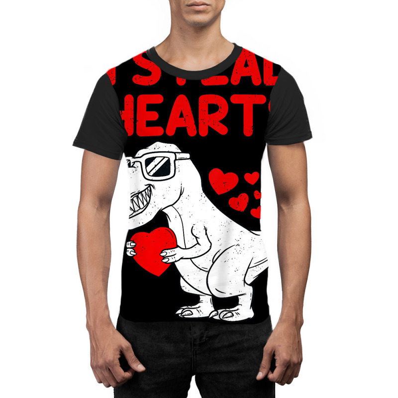 Kids I Steal Hearts T Rex Dino Valentines Day Todd Graphic T-shirt | Artistshot