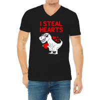 Kids I Steal Hearts T Rex Dino Valentines Day Todd V-neck Tee | Artistshot