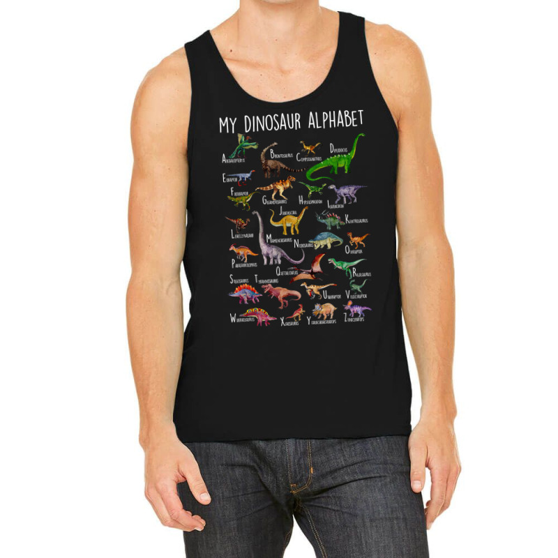 Types Of Dinosaurs Alphabet A Z Abc Dino Rex Ident Tank Top | Artistshot