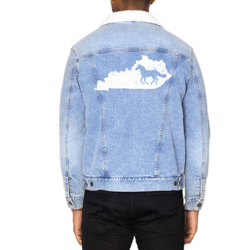 Kentucky Map Horse Hoodie, Kentucky Shirt, Thoroug Unisex Sherpa-lined Denim Jacket | Artistshot