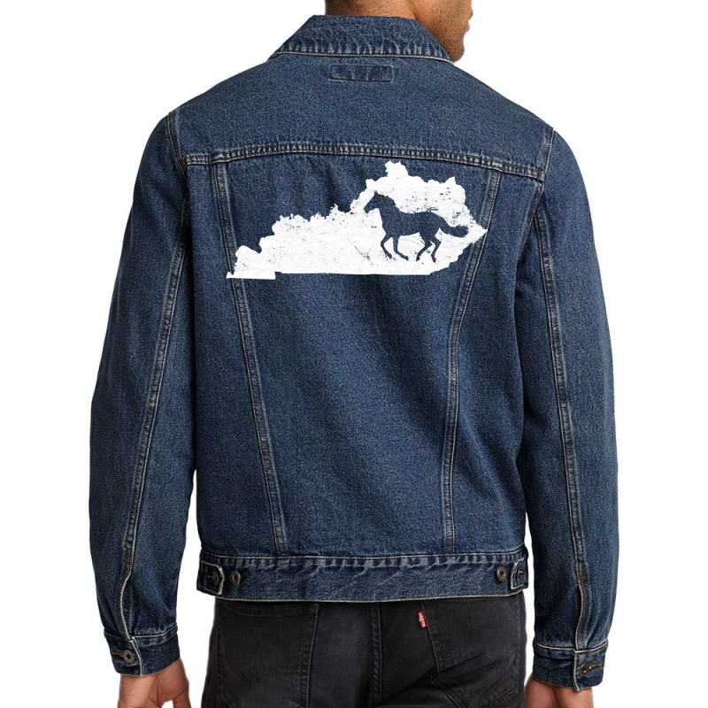 Kentucky Map Horse Hoodie, Kentucky Shirt, Thoroug Men Denim Jacket | Artistshot