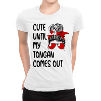 Funny Cute Until My Tongan Comes Out Pullover Hood Ladies Fitted T-shirt | Artistshot