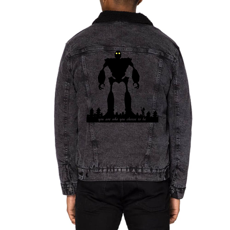 Iron Giant   Choose Who You Are Unisex Sherpa-lined Denim Jacket | Artistshot