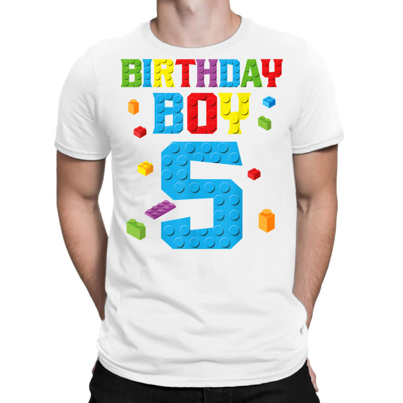 Master Builder 5th Birthday Boy 5 Five Year Buildi T-shirt | Artistshot