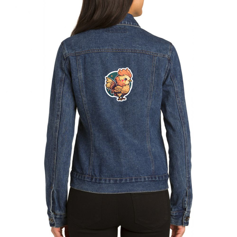 Little Chicken Painting Art Ladies Denim Jacket by Kailooma | Artistshot