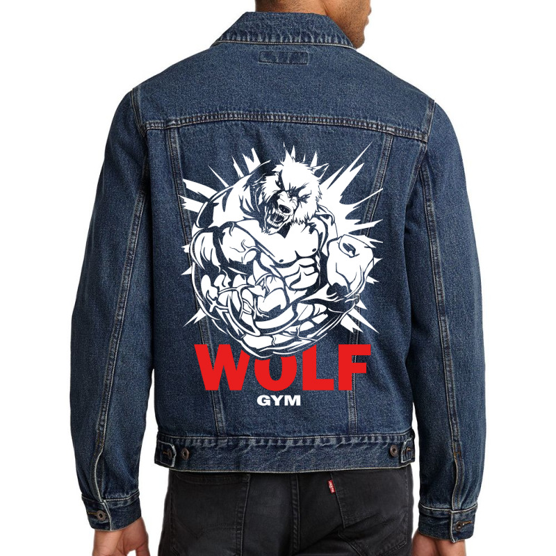 Wolf Gym Beast Power Men Denim Jacket | Artistshot