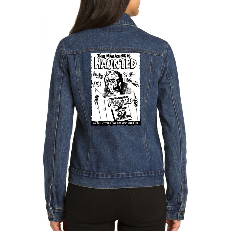 This Magazine Is Haunted! Ladies Denim Jacket by boksaszakhilt | Artistshot