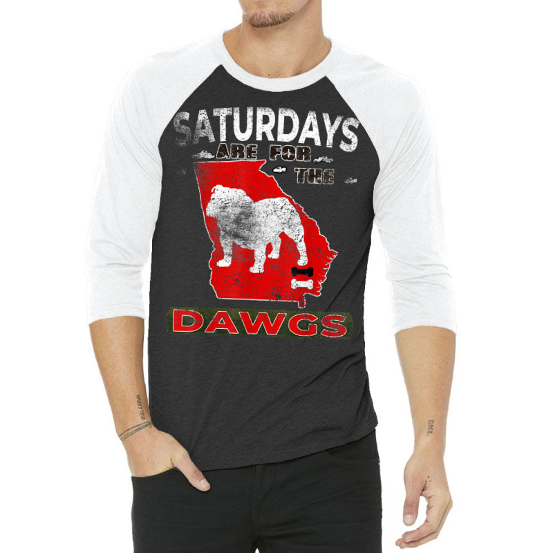 Saturdays Are For The Dawgs The Bulldog State Retr 3/4 Sleeve Shirt | Artistshot