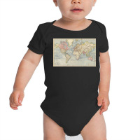 Vintage Map Of The World (1883) Baby Bodysuit | Artistshot