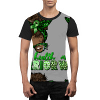 Mental Health Warrior Afro Messy Bun Graphic T-shirt | Artistshot