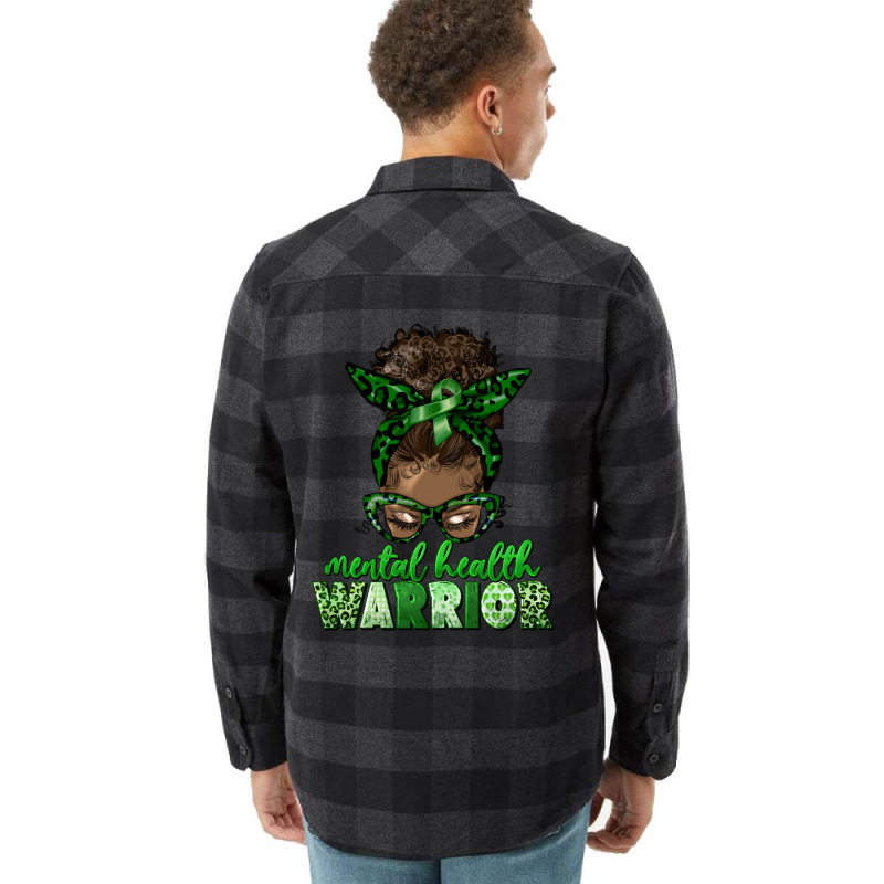 Mental Health Warrior Afro Messy Bun Flannel Shirt | Artistshot