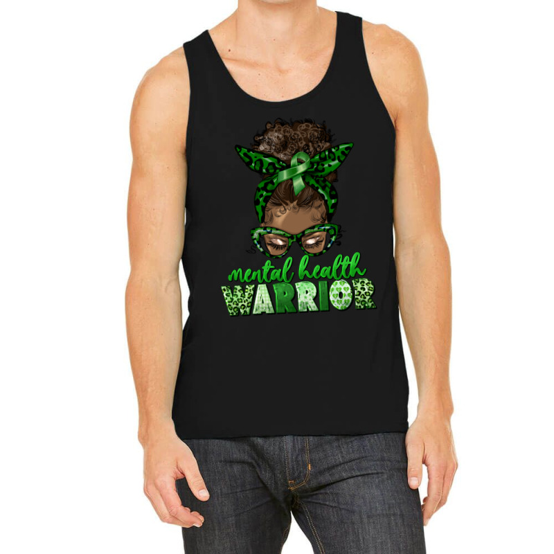 Mental Health Warrior Afro Messy Bun Tank Top | Artistshot