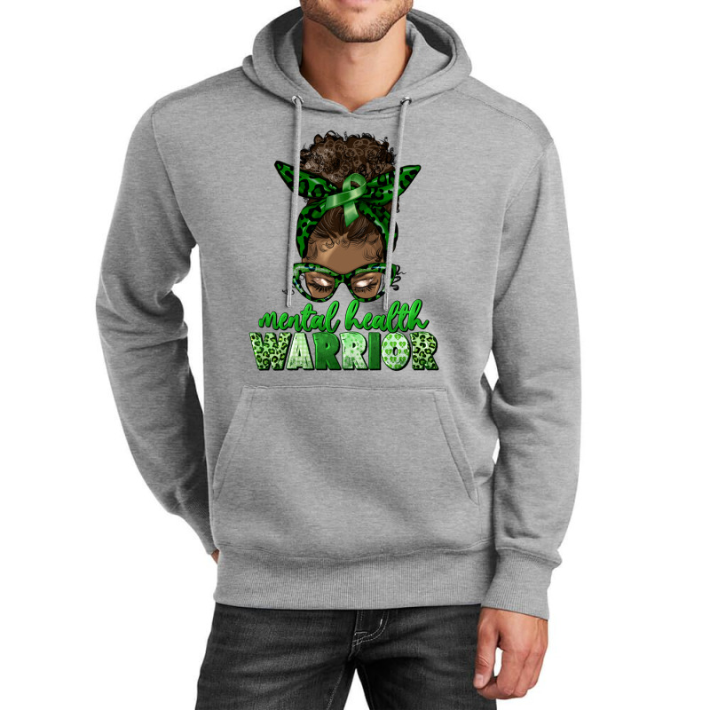 Mental Health Warrior Afro Messy Bun Unisex Hoodie | Artistshot