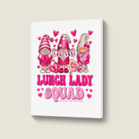 Lunch Lady Teacher Squad Valentines Day Gnomes Hol Portrait Canvas Print | Artistshot